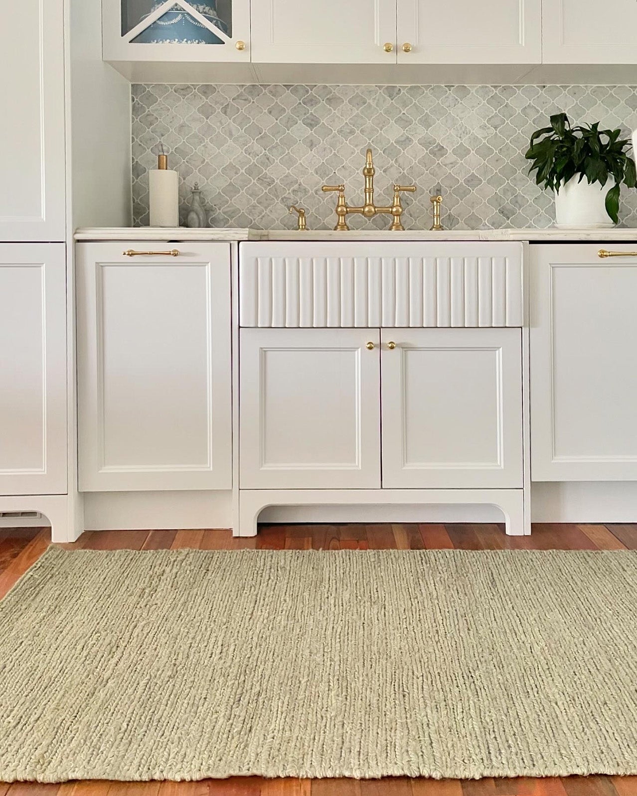 Clover Brown And Green Braided Jute Runner Rug