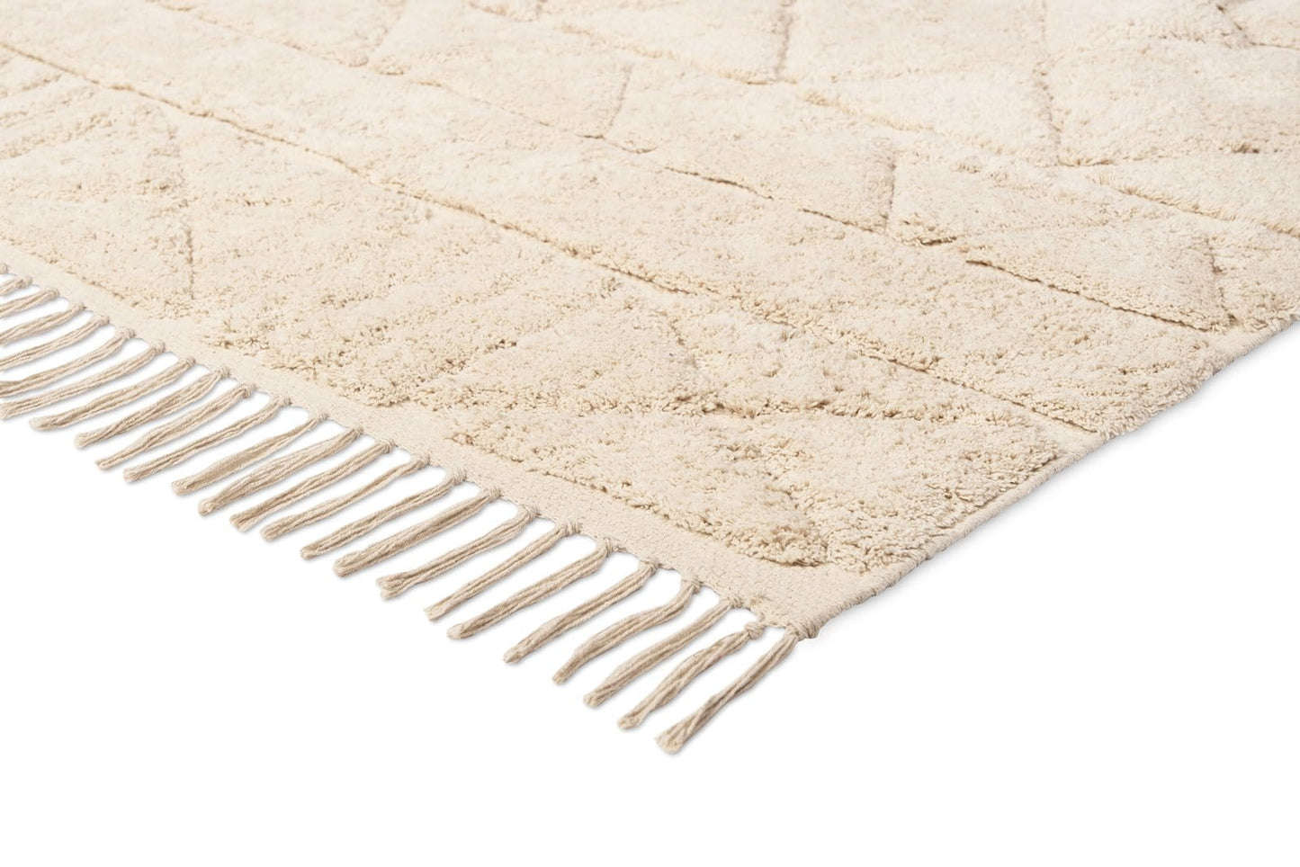 Coco Ivory Tribal Textured Washable Shag Rug