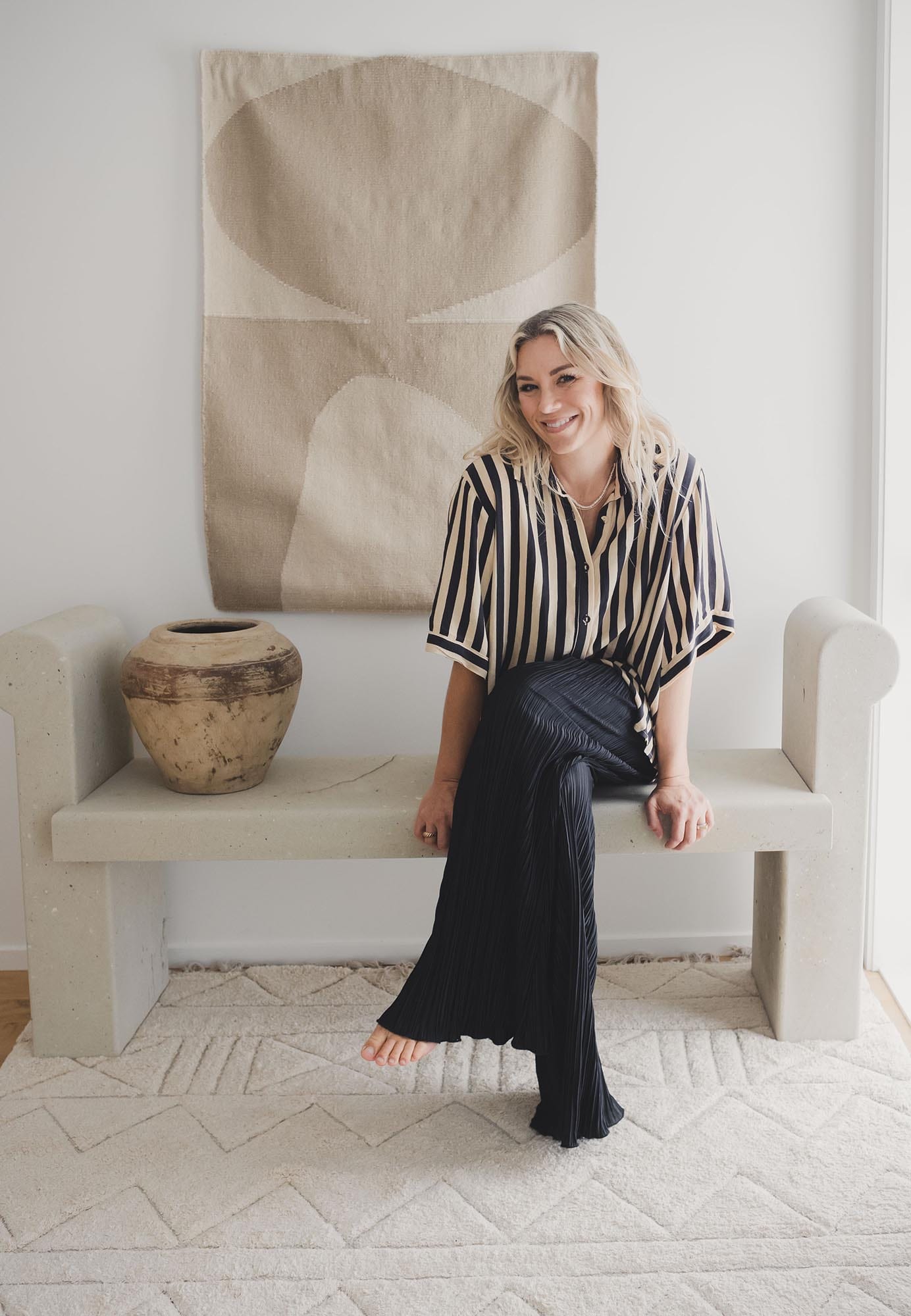 Coco Ivory Tribal Textured Washable Shag Rug