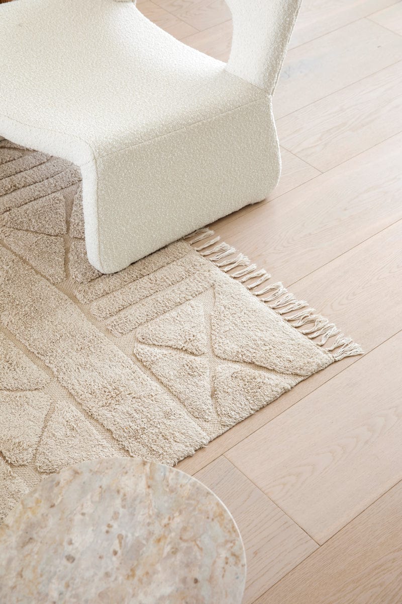 Coco Ivory Tribal Textured Washable Shag Rug