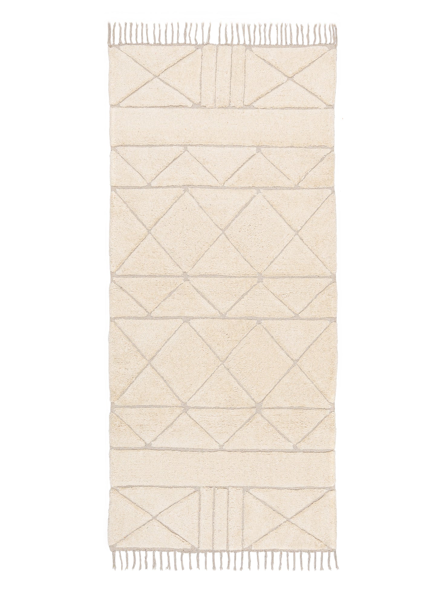 Coco Ivory Tribal Washable Runner Rug