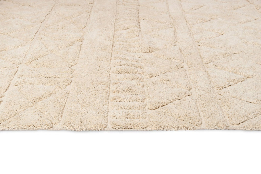 Coco Ivory Tribal Textured Washable Shag Rug