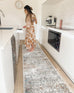 Constance Beige And Blue Distressed Floral Runner Rug