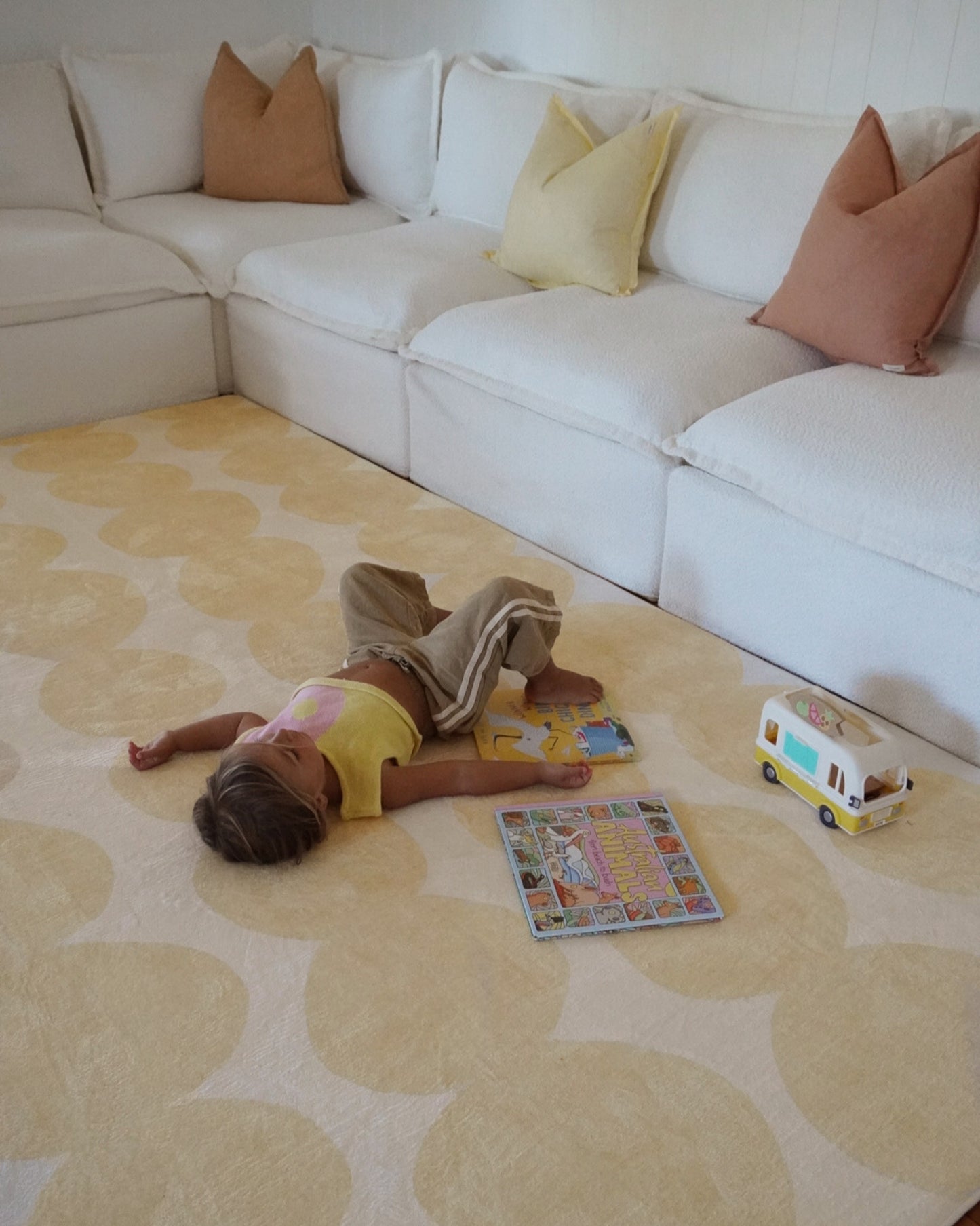 Cree Yellow and Beige Abstract Rollie Pollie Playmat