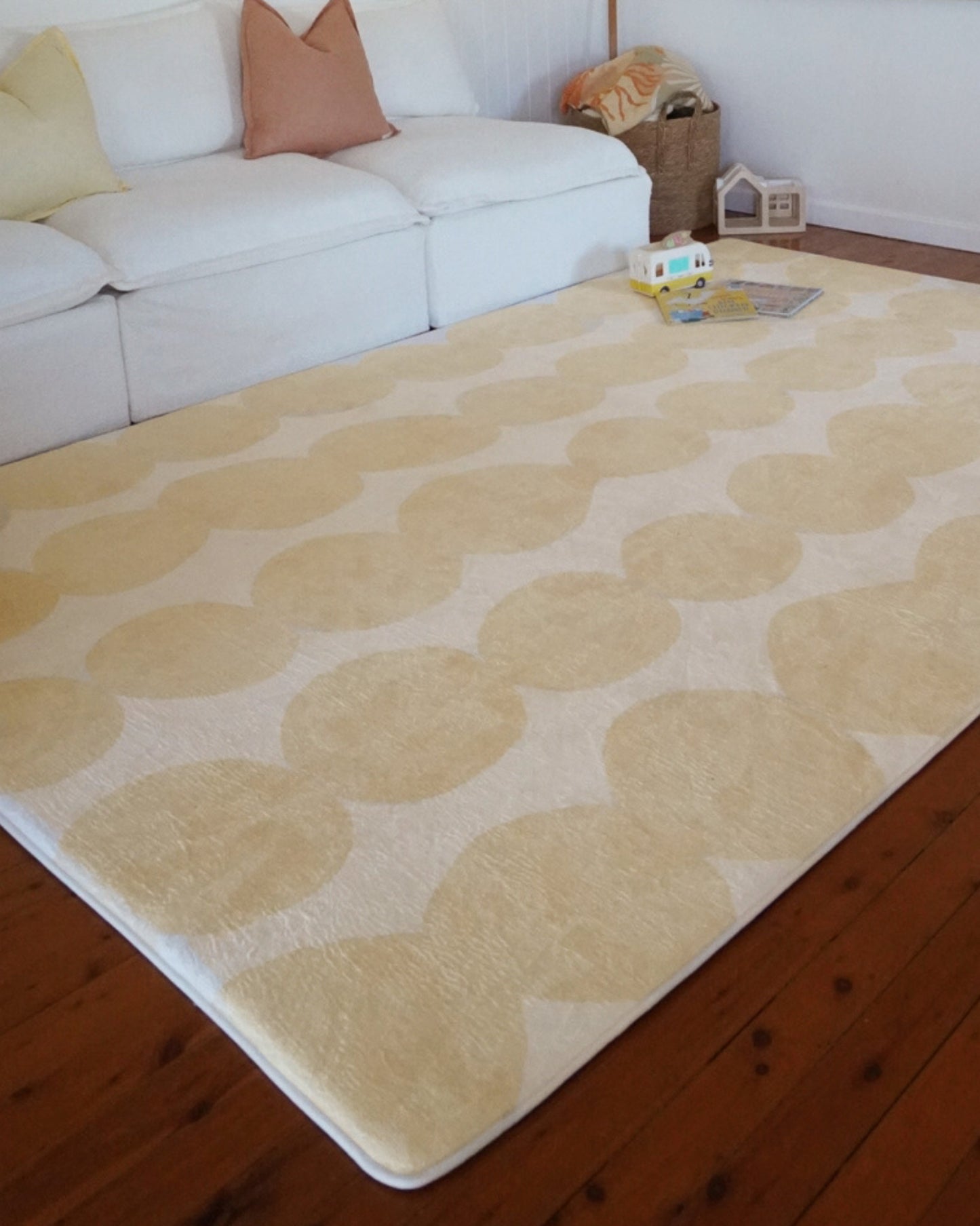 Cree Yellow and Beige Abstract Rollie Pollie Playmat