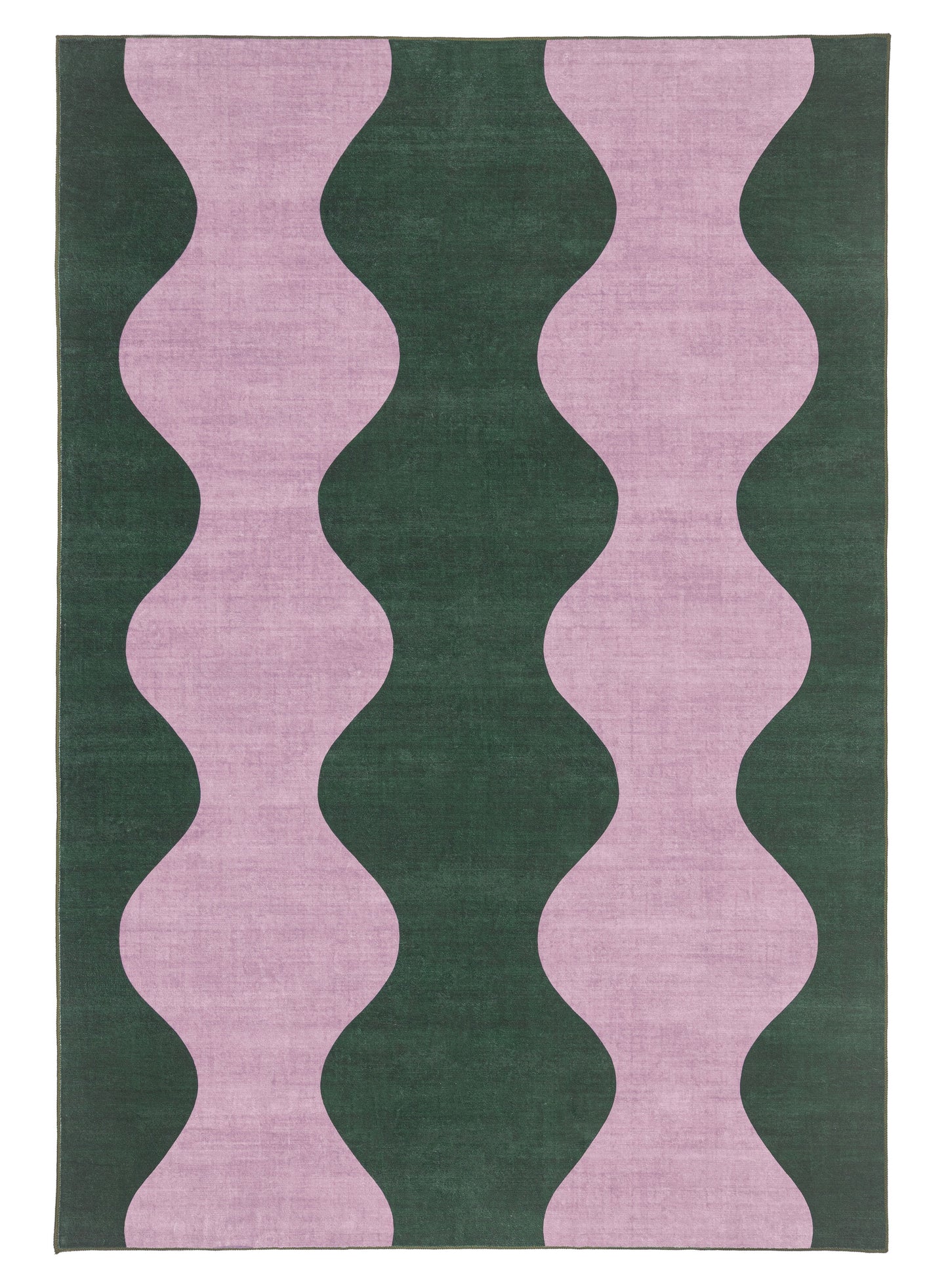 Cuenca Green and Purple Wave Washable Rug