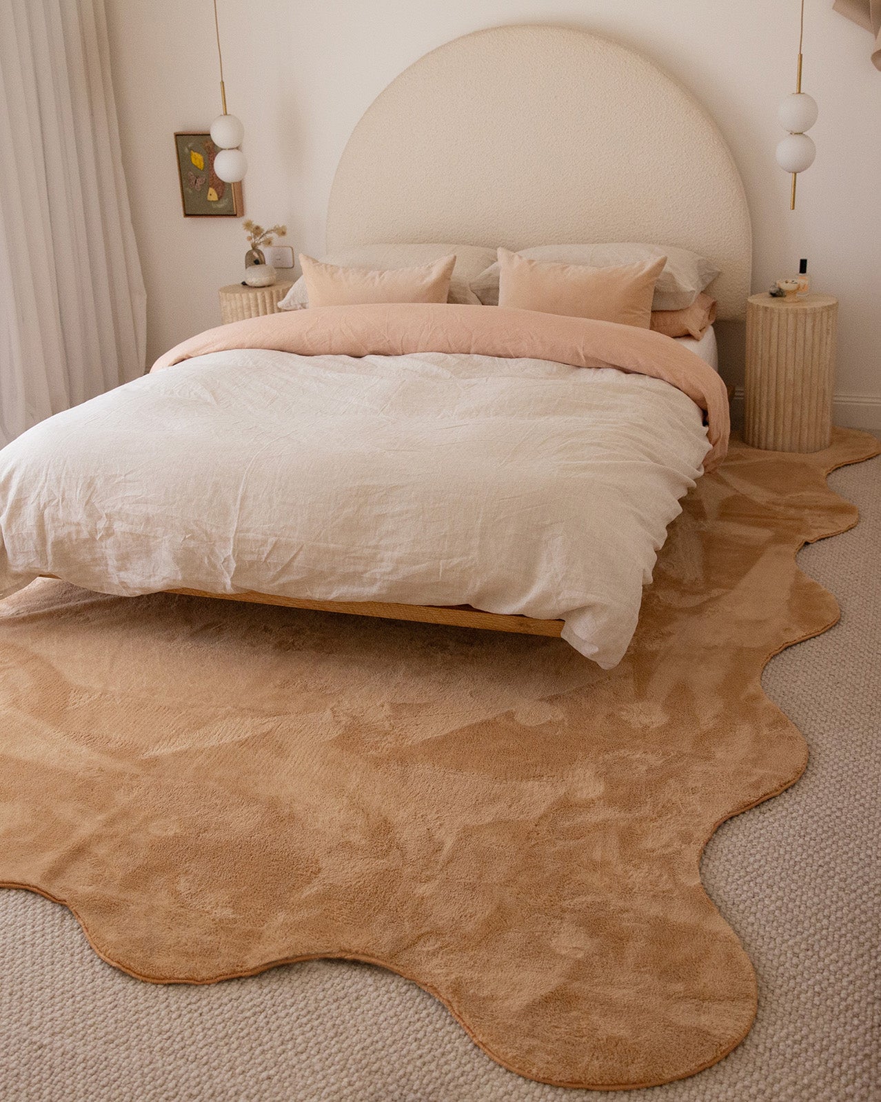 Darla Dark Beige Scallop Washable Rug