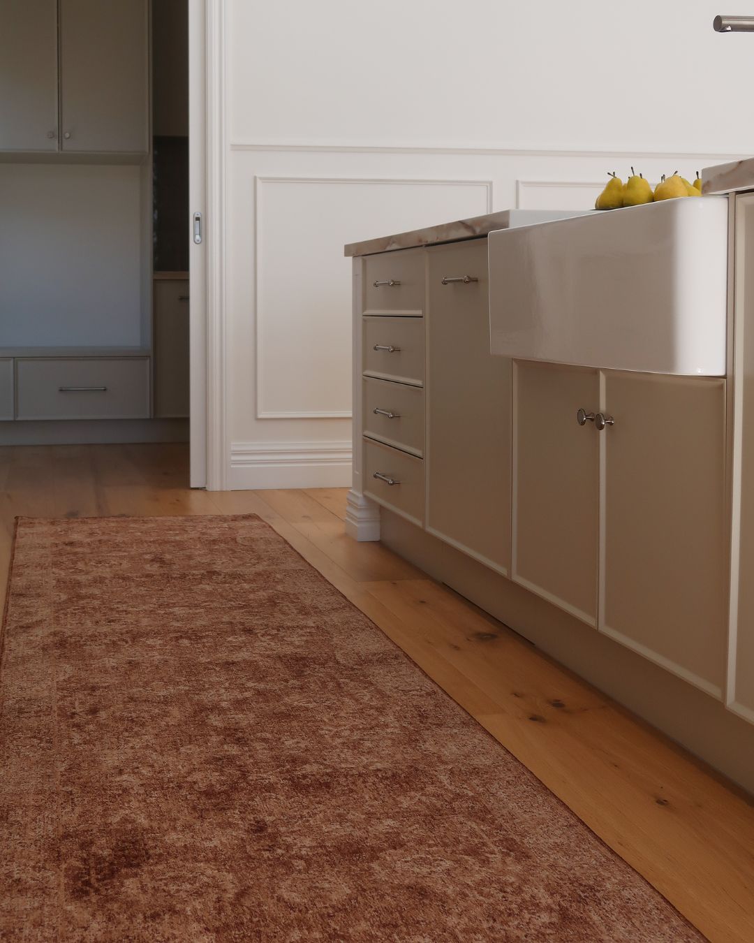 Dolores Tonal Tobacco Brown Runner Rug
