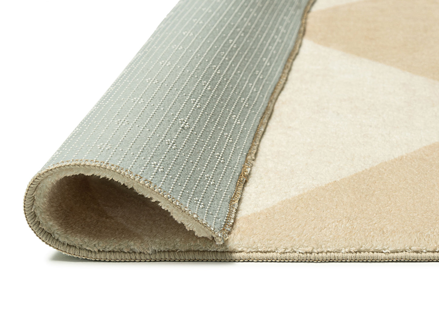 Doutzen Beige Cream Checkered Washable Rug