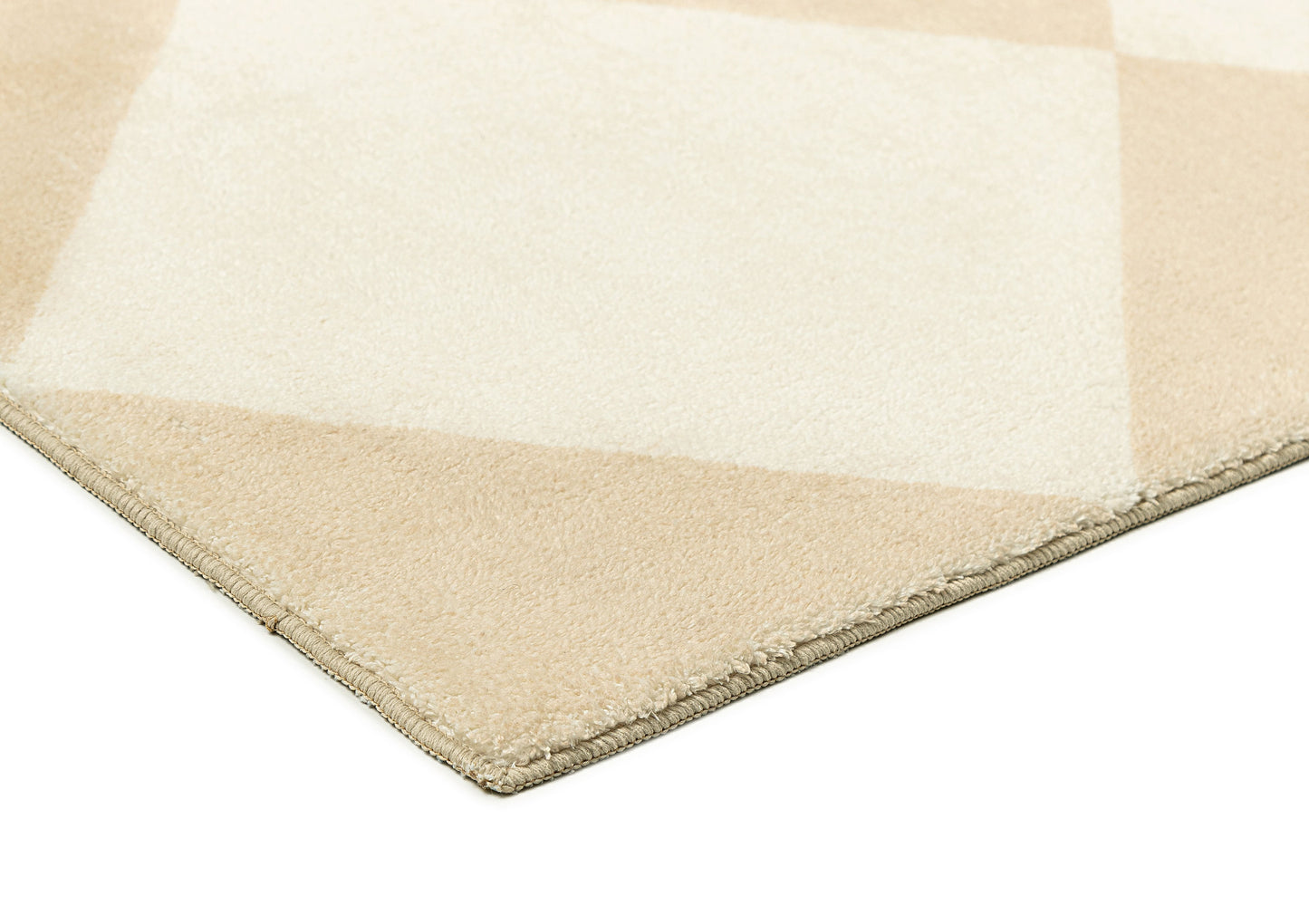 Doutzen Beige Cream Checkered Washable Rug