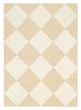 Doutzen Beige Cream Checkered Washable Rug