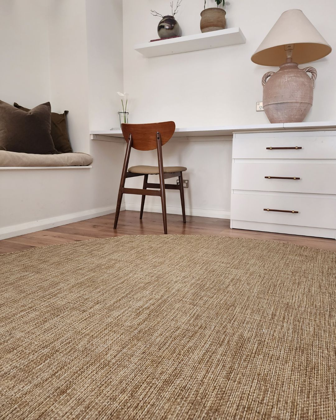 Dune Natural Beige Woven Indoor Outdoor Round Rug