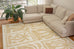 Edna Beige Cream Waves and Palms Washable Rug