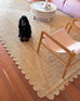 Ejiya Natural Brown Scalloped Jute Rug