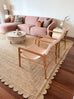 Ejiya Natural Brown Scalloped Jute Rug