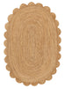 Ejiya Natural Brown Scalloped Jute Oval Rug