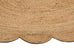 Ejiya Natural Brown Scalloped Jute Oval Rug