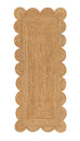 Ejiya Natural Brown Scalloped Jute Runner Rug