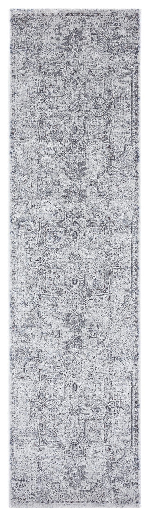Elania Grey and Blue Traditional Distressed Medallion Runner Rug *NO RETURNS UNLESS FAULTY