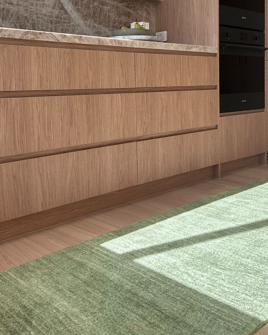 Elena Green Minimal Washable Runner Rug