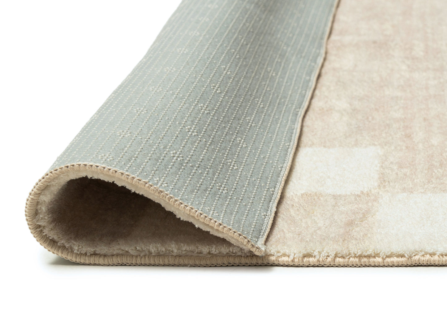 Eliora Grey Checkered Border Washable Rug