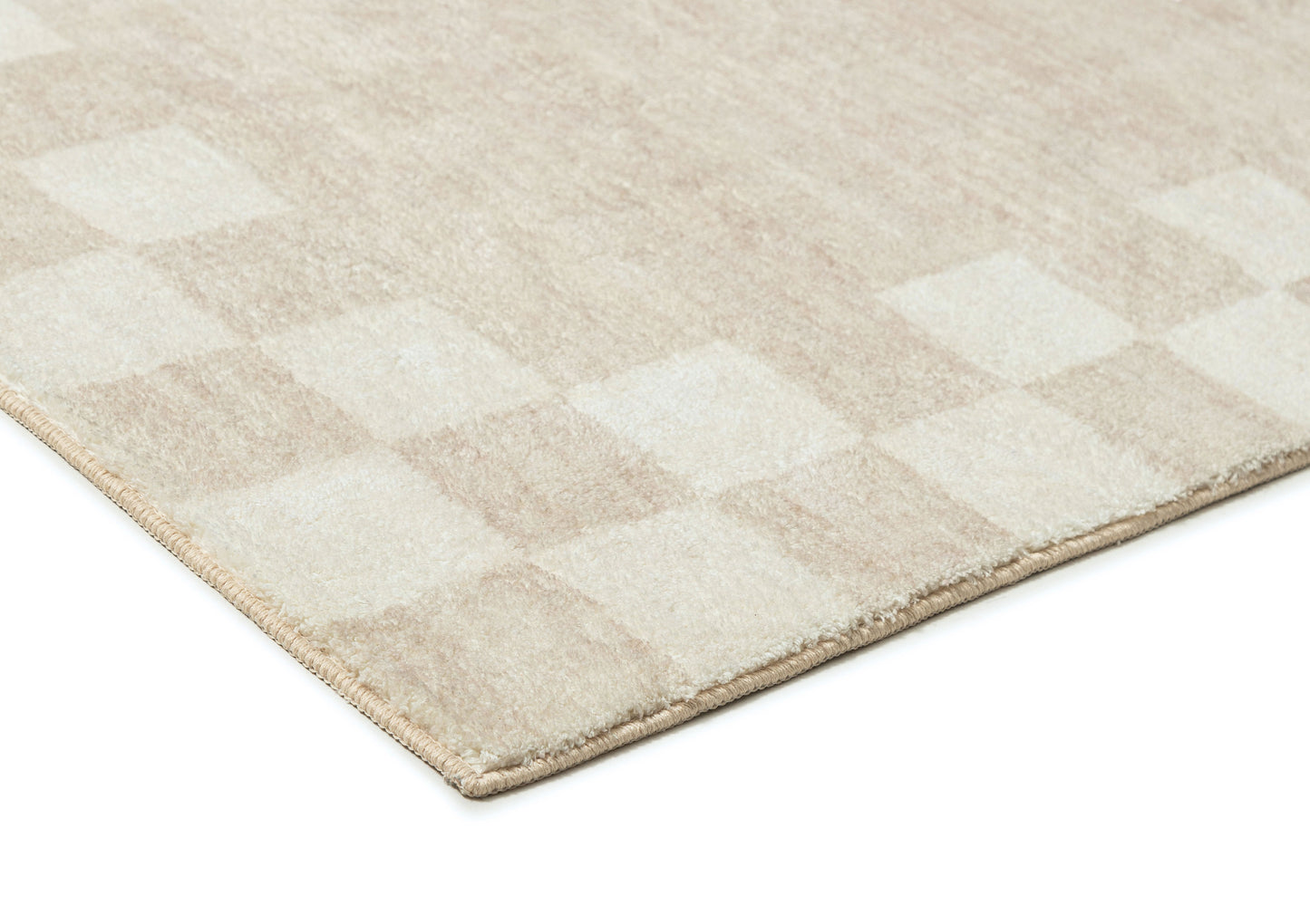 Eliora Grey Checkered Border Washable Rug