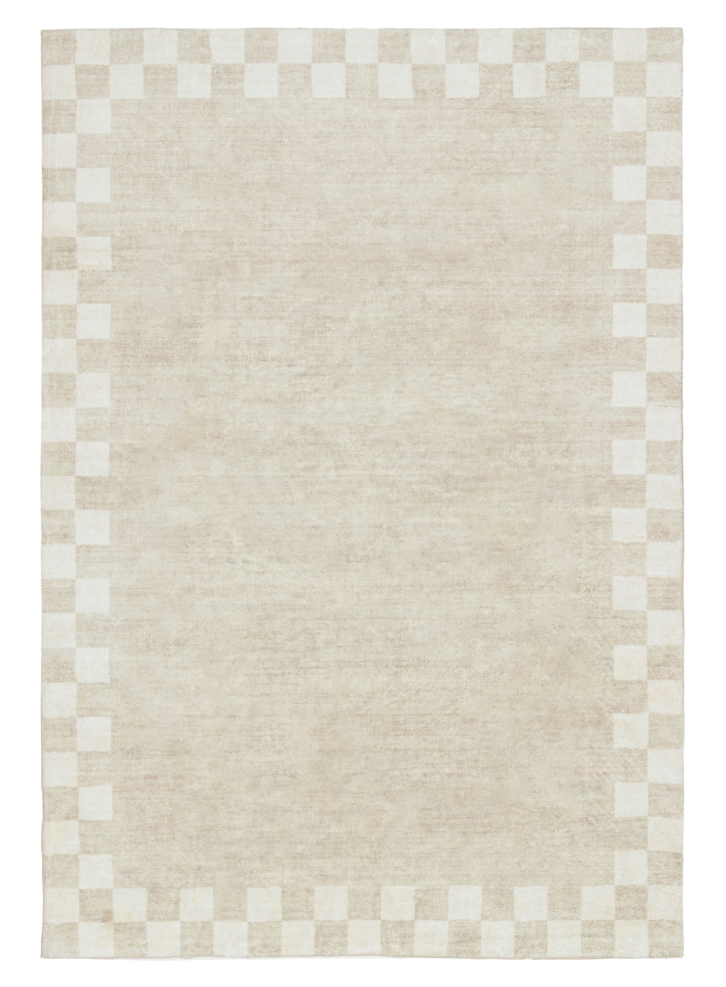 Grey Checked Rug Eliora Grey Checkered Border Washable Rug