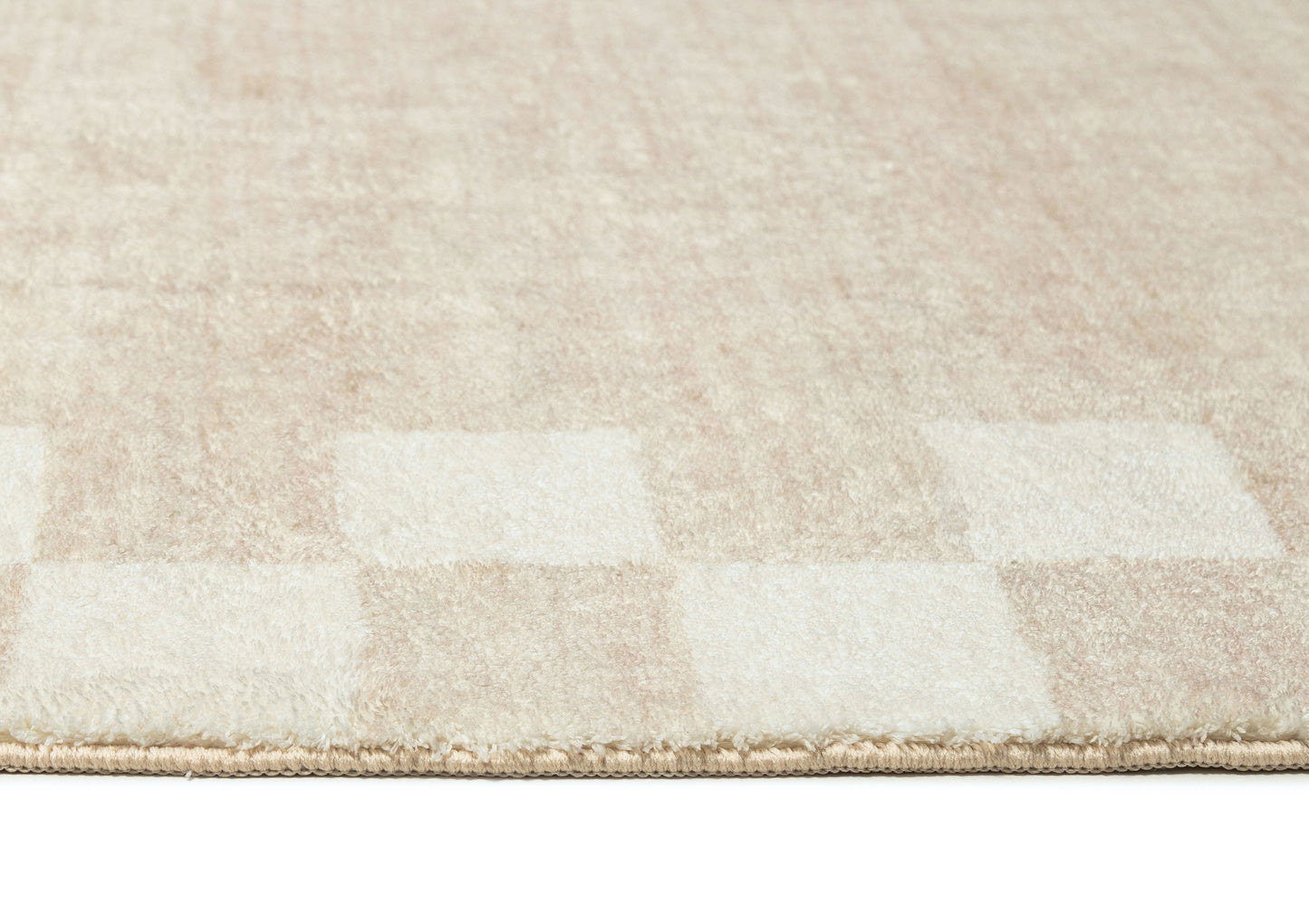 Eliora Grey Checkered Border Washable Rug