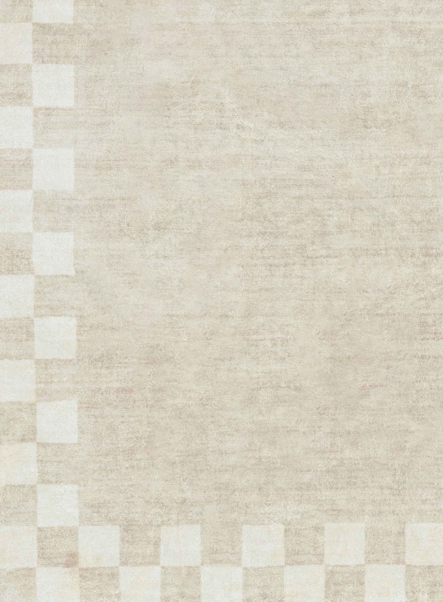 Eliora Grey Checkered Border Washable Rug