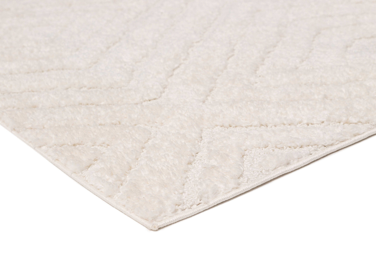 Elle Ivory Cream Diamond Tribal Textured Rug