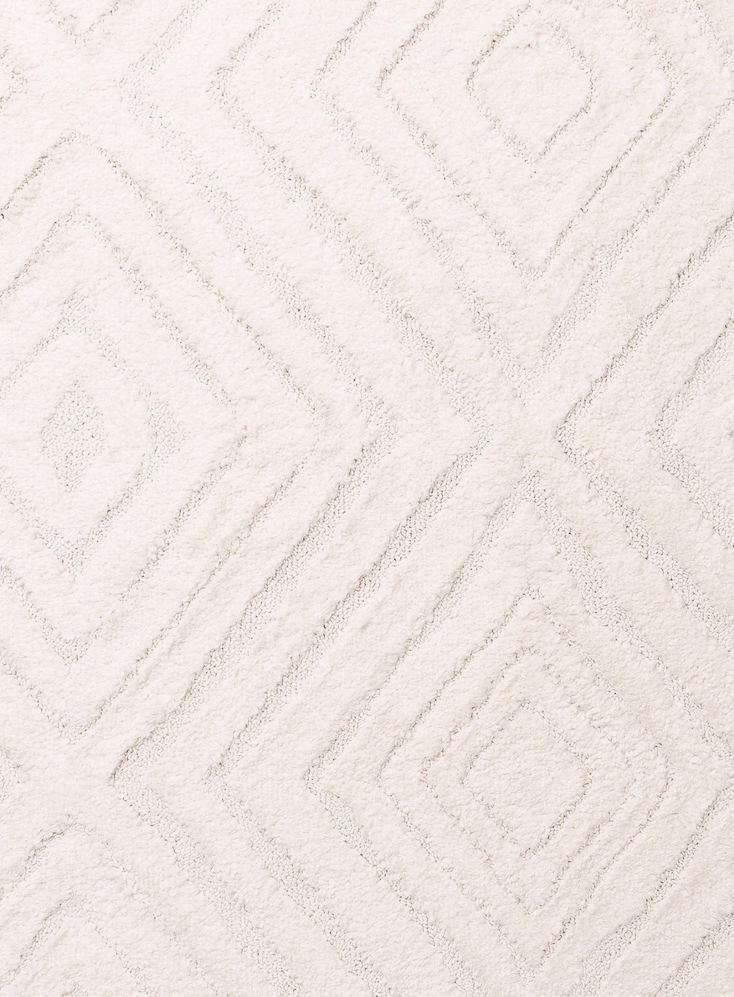 Elle Ivory Cream Diamond Tribal Textured Rug