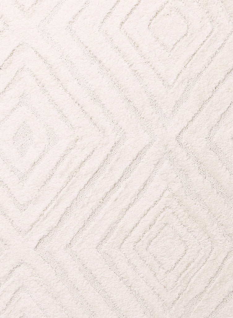 Elle Ivory Cream Diamond Tribal Textured Rug