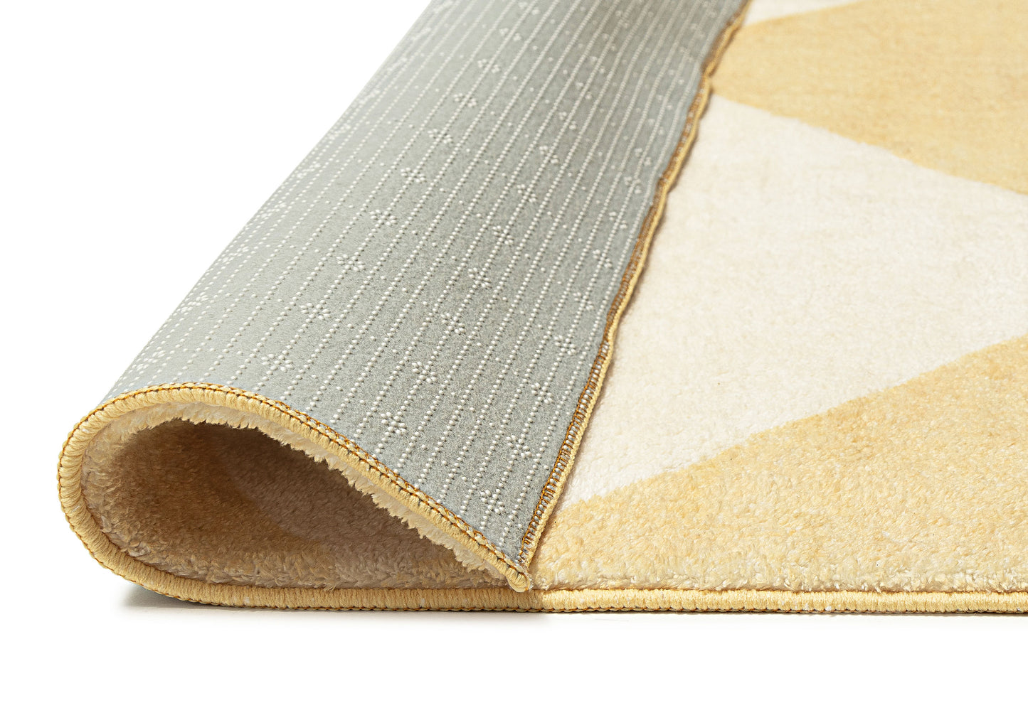 Ellis Yellow Cream Checkered Washable Rug