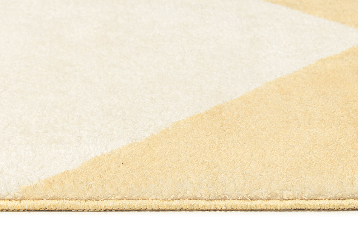 Ellis Yellow Cream Checkered Washable Rug