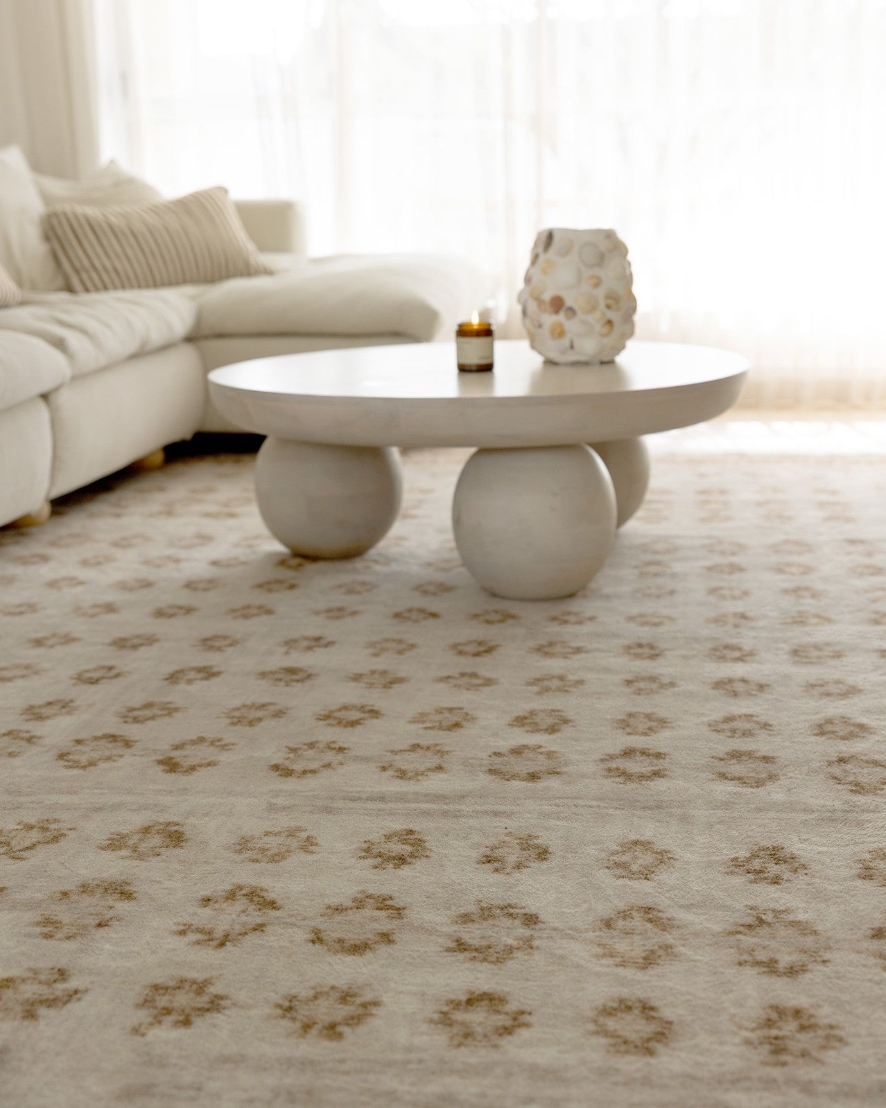 Ellora Brown Beige Tribal Boho Pattern Washable Rug