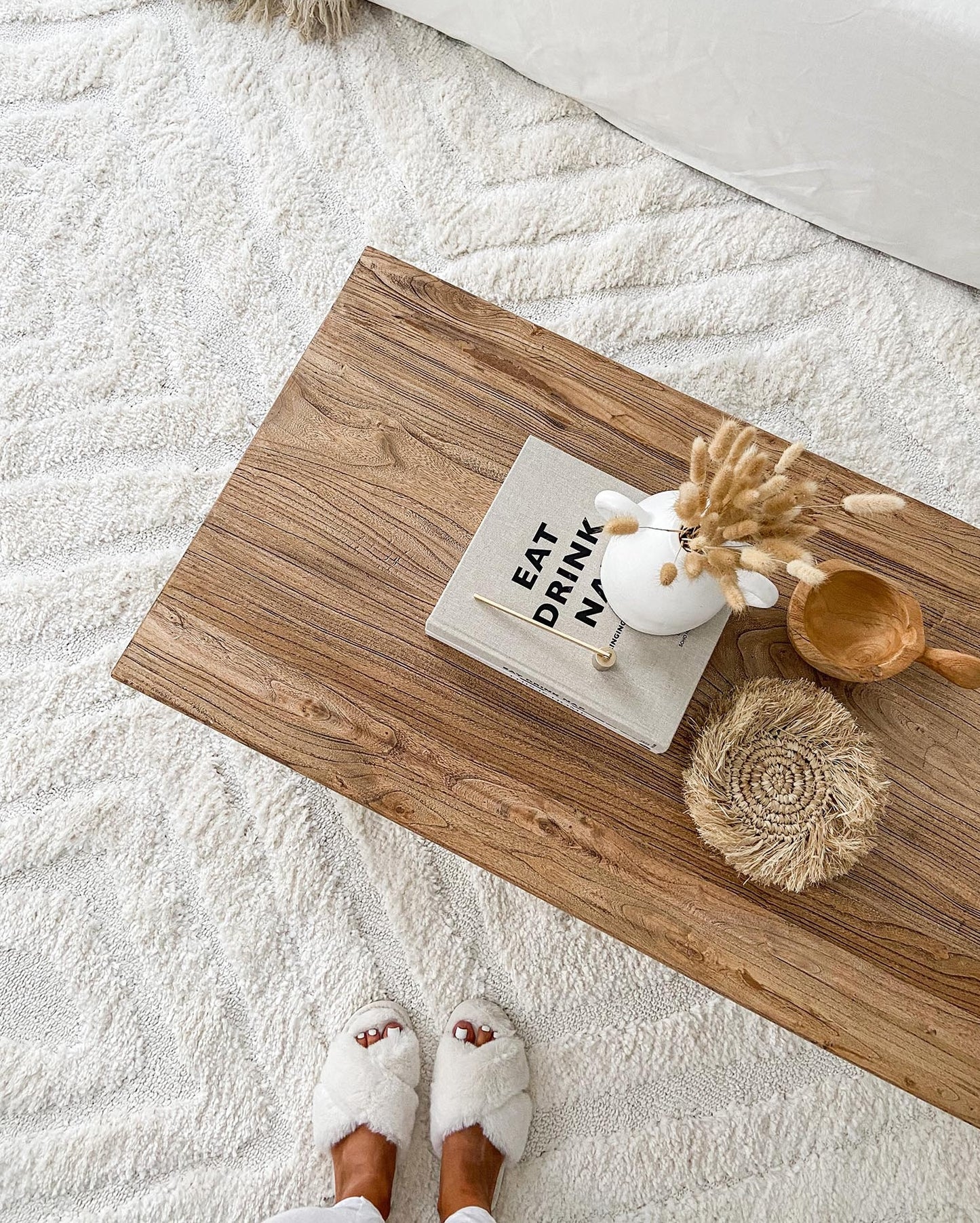 Elmira Ivory Cream Diamond Tribal Rug