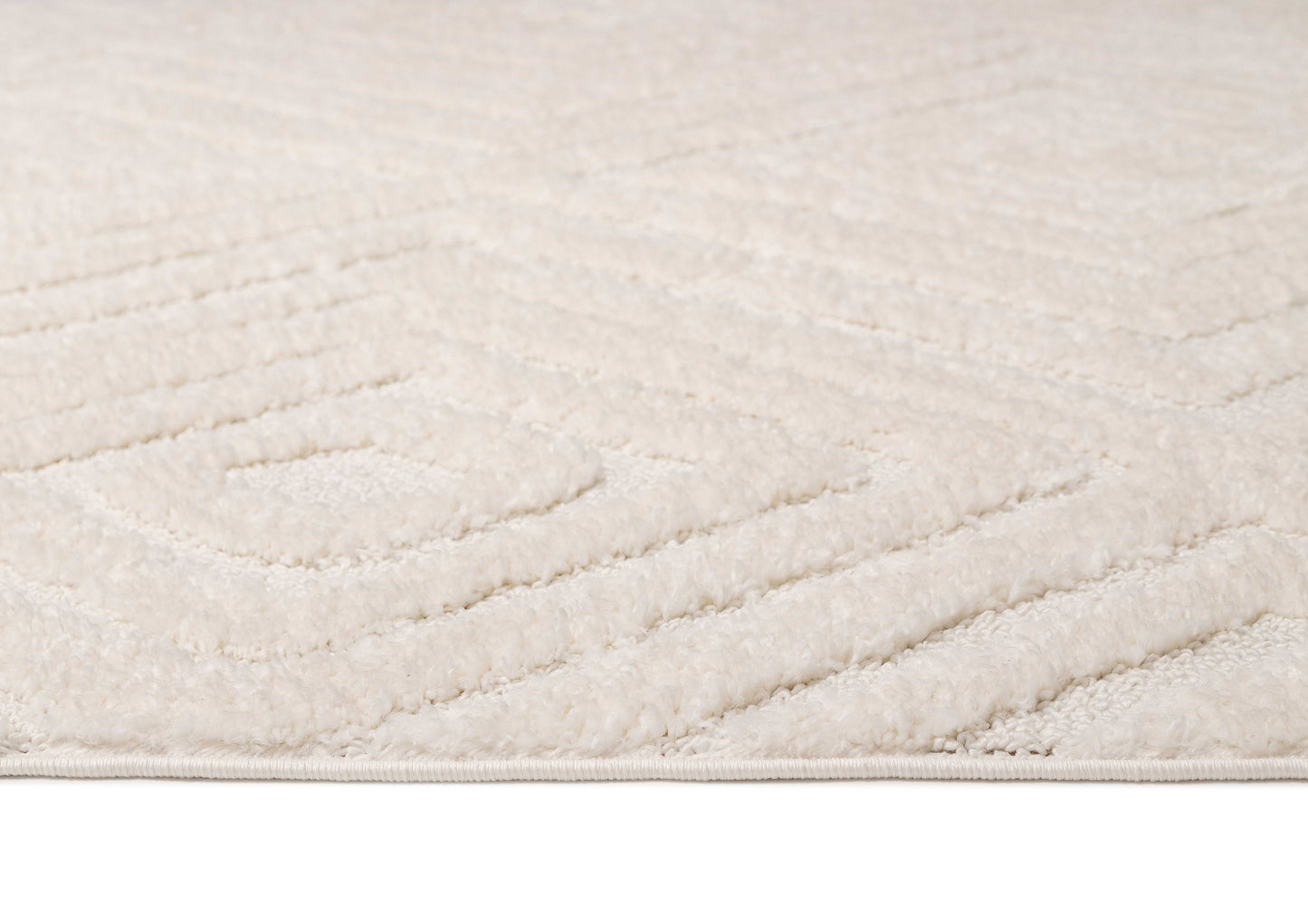 Elmira Ivory Cream Diamond Tribal Rug