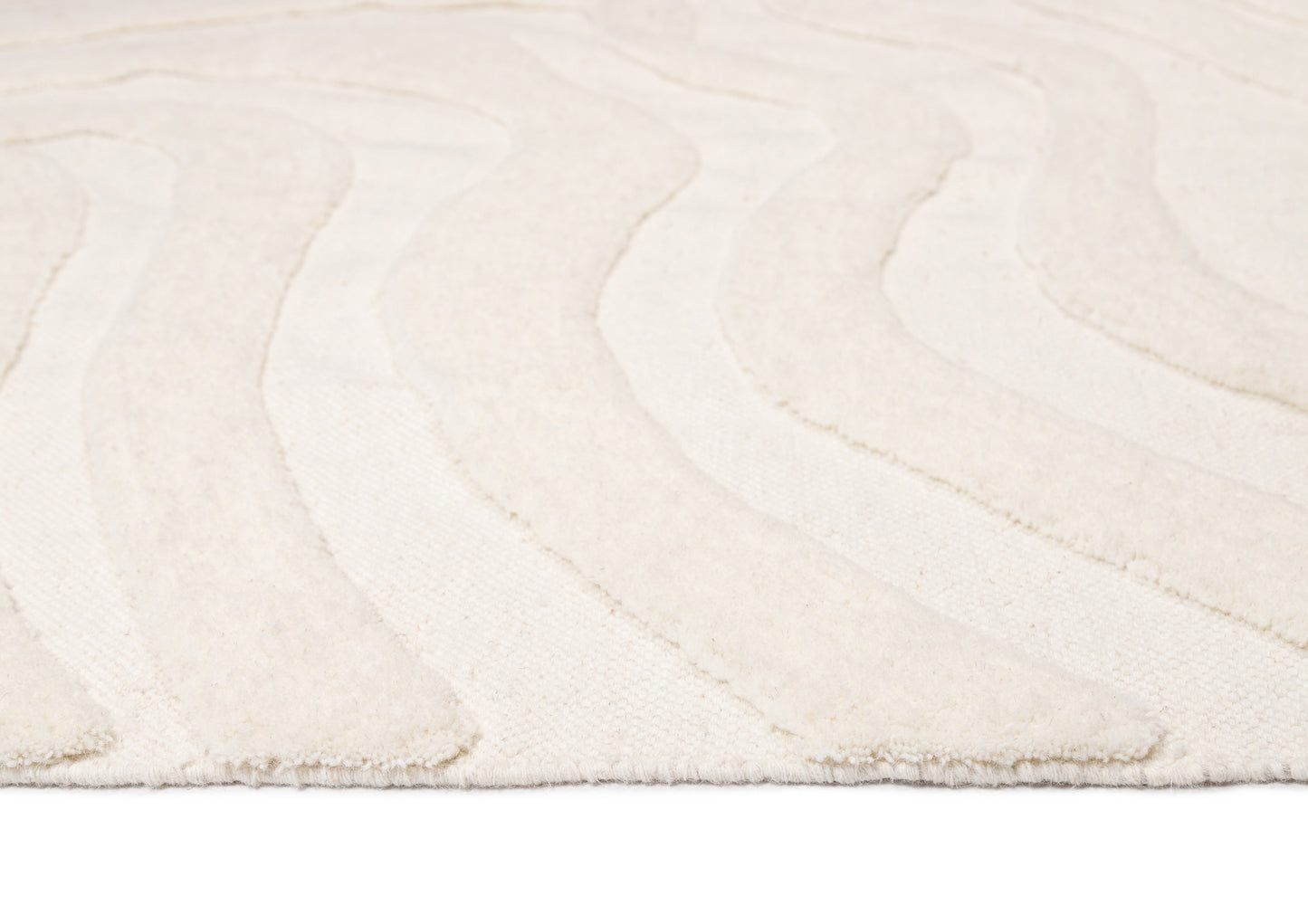 Eniko Abstract Cream Washable Wool Rug