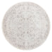 Esmeray Ivory And Grey Traditional Distressed Round Rug