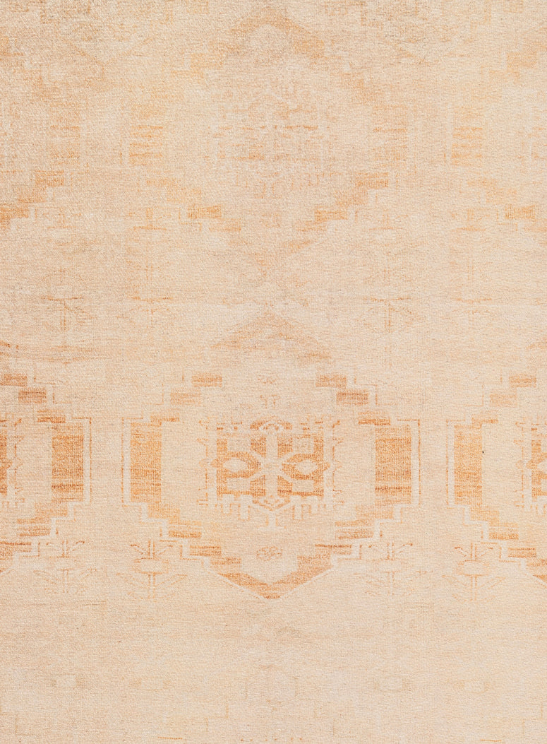 Esther Cream and Peach Tribal Washable Rug