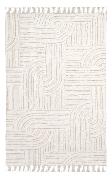 Etta Ivory Geometric Washable Rug