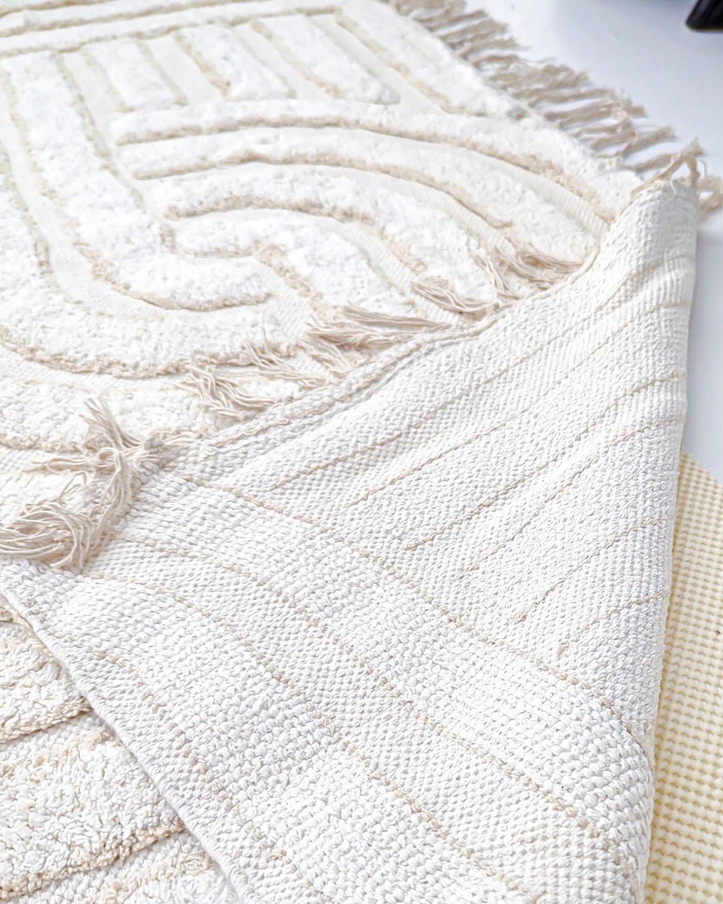 Etta Ivory Geometric Washable Rug