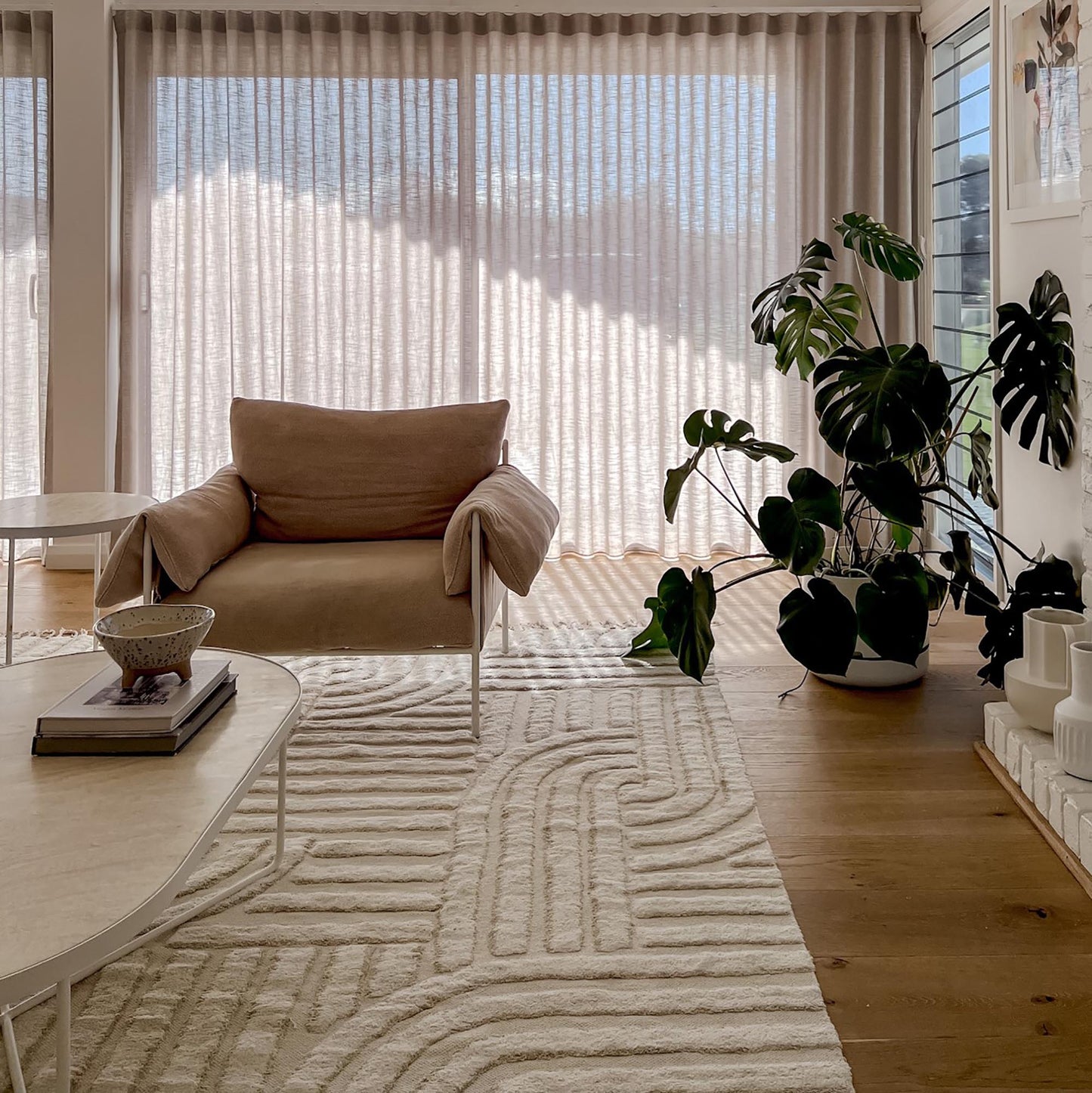 Etta Ivory Geometric Washable Rug