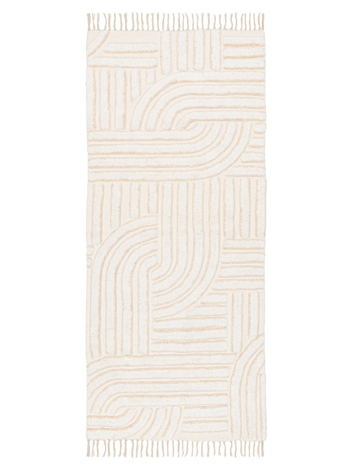Etta Ivory Geometric Washable Runner Rug