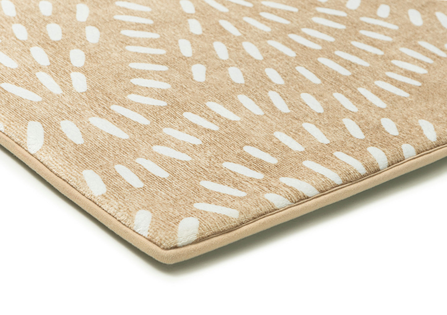 Eula Beige and Light Beige Abstract Rollie Pollie Playmat
