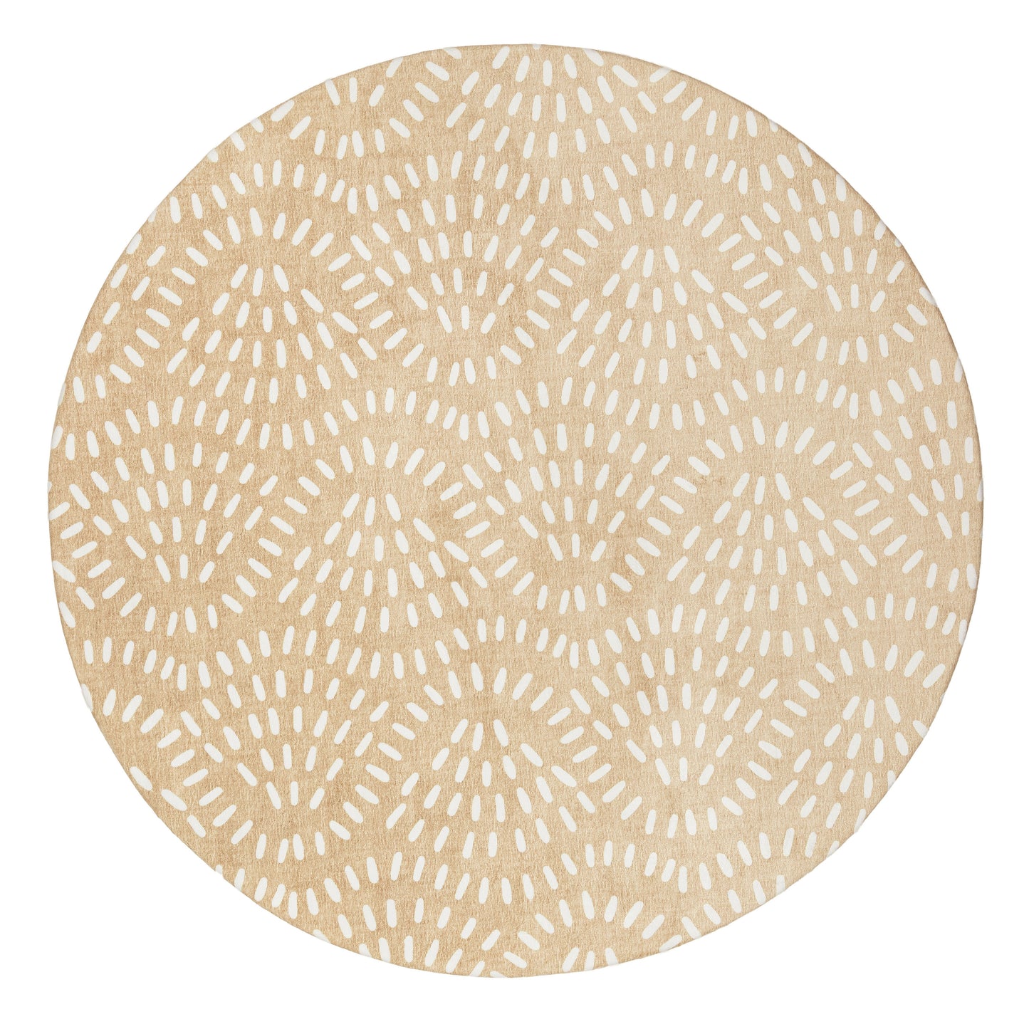 Eula Beige and Light Beige Abstract Rollie Pollie Round Playmat