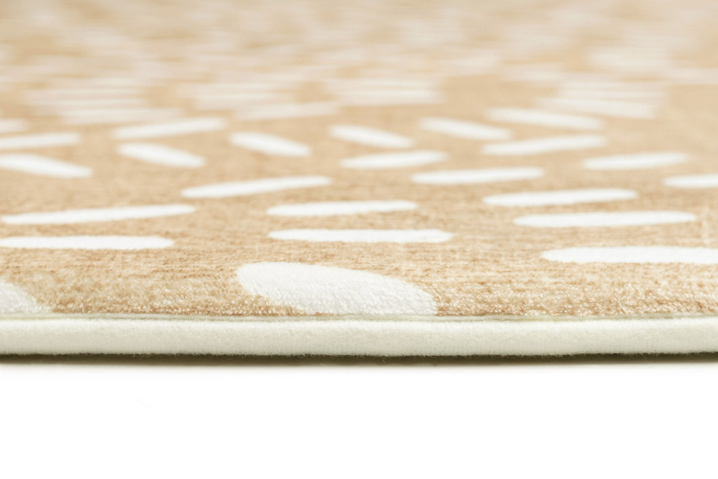 Eula Beige and Light Beige Abstract Rollie Pollie Round Playmat