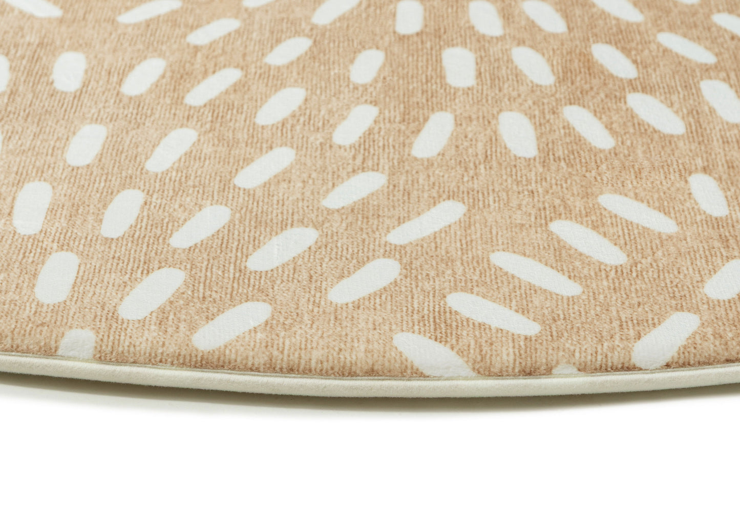 Eula Beige and Light Beige Abstract Rollie Pollie Round Playmat