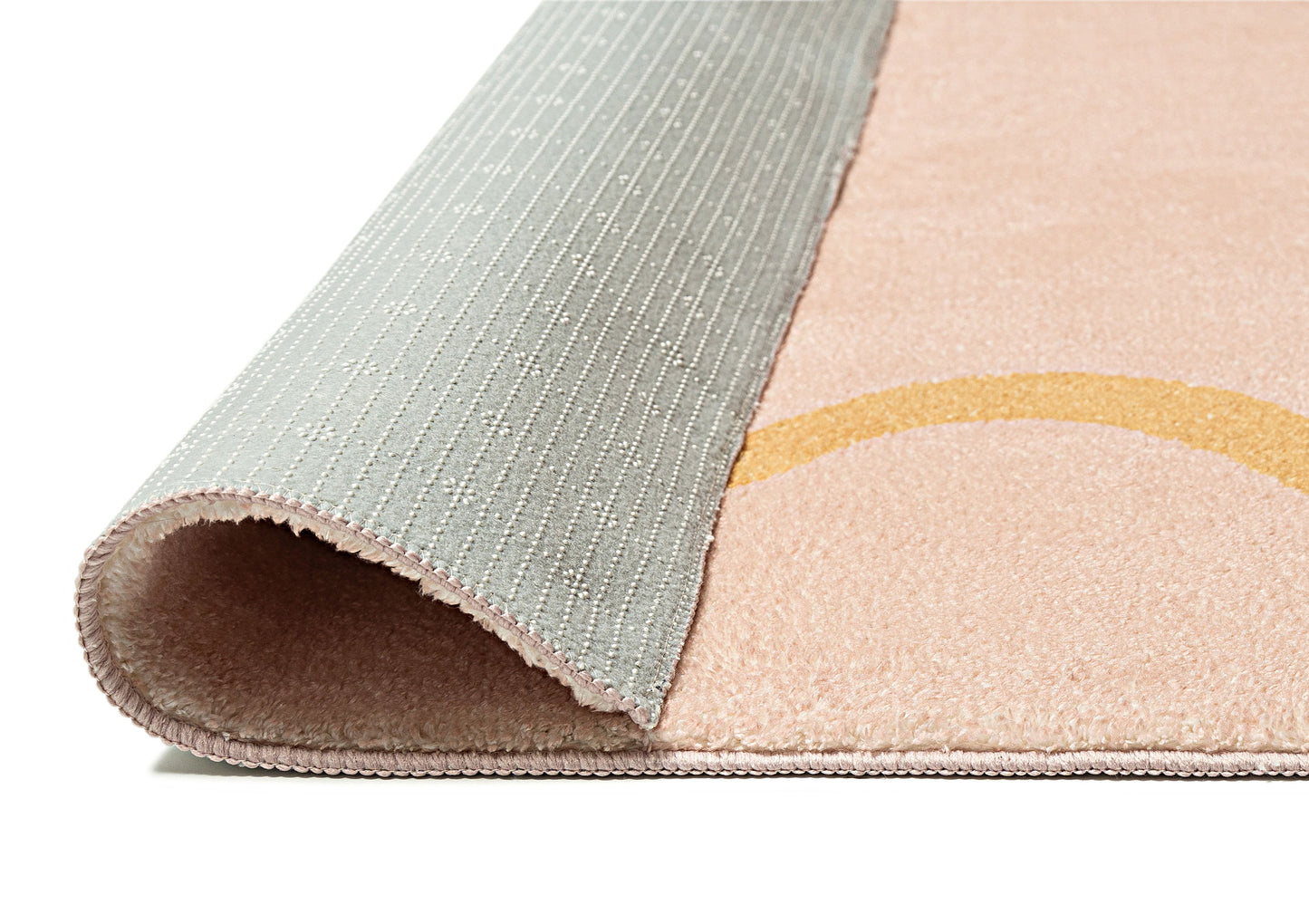 Eva Pink and Yellow Wiggle Bordered Washable Rug