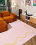 Eva Pink and Yellow Wiggle Bordered Washable Rug